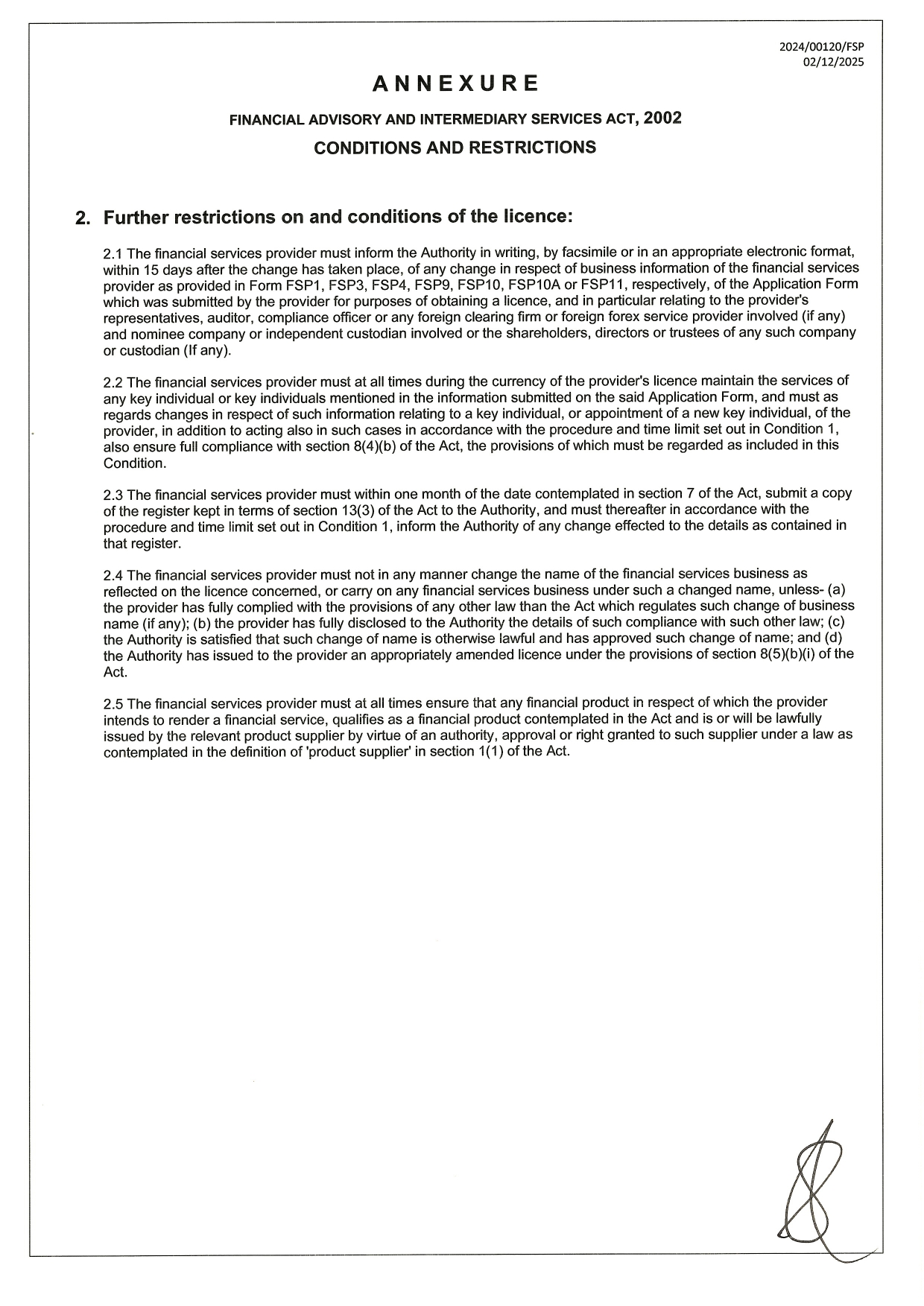 FSCA License Information – WeGolden (PTY) LTD